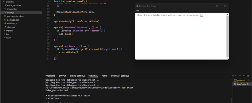electron js text editor
