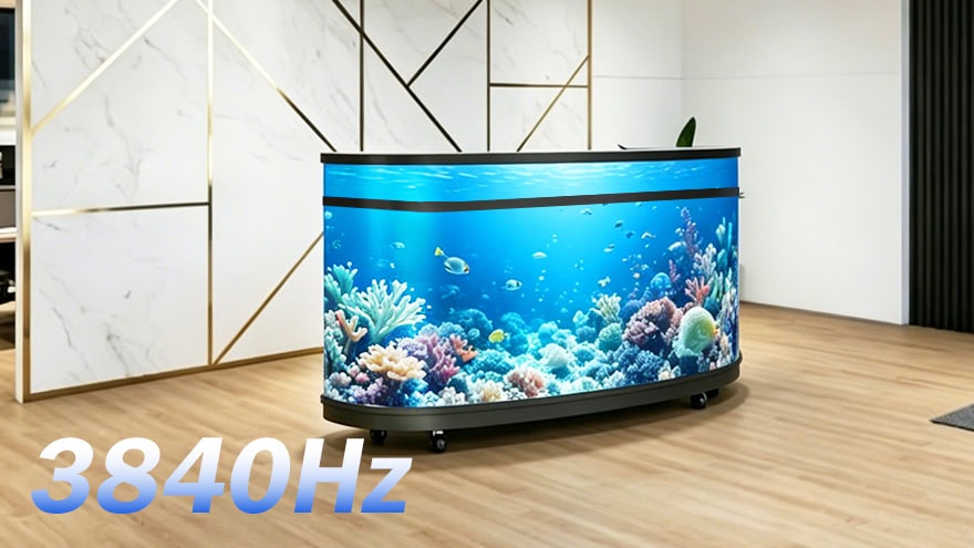 Fronta Series Front Desk LED Display - 3840Hz high refresh rate in modern reception