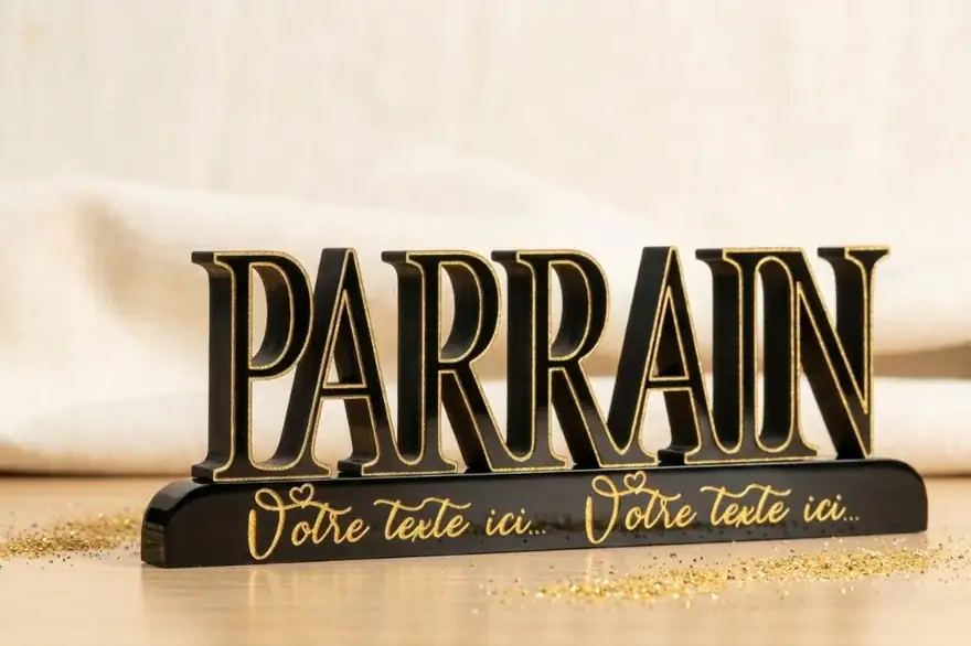 Support personnalisable avec votre texte en impression 3D