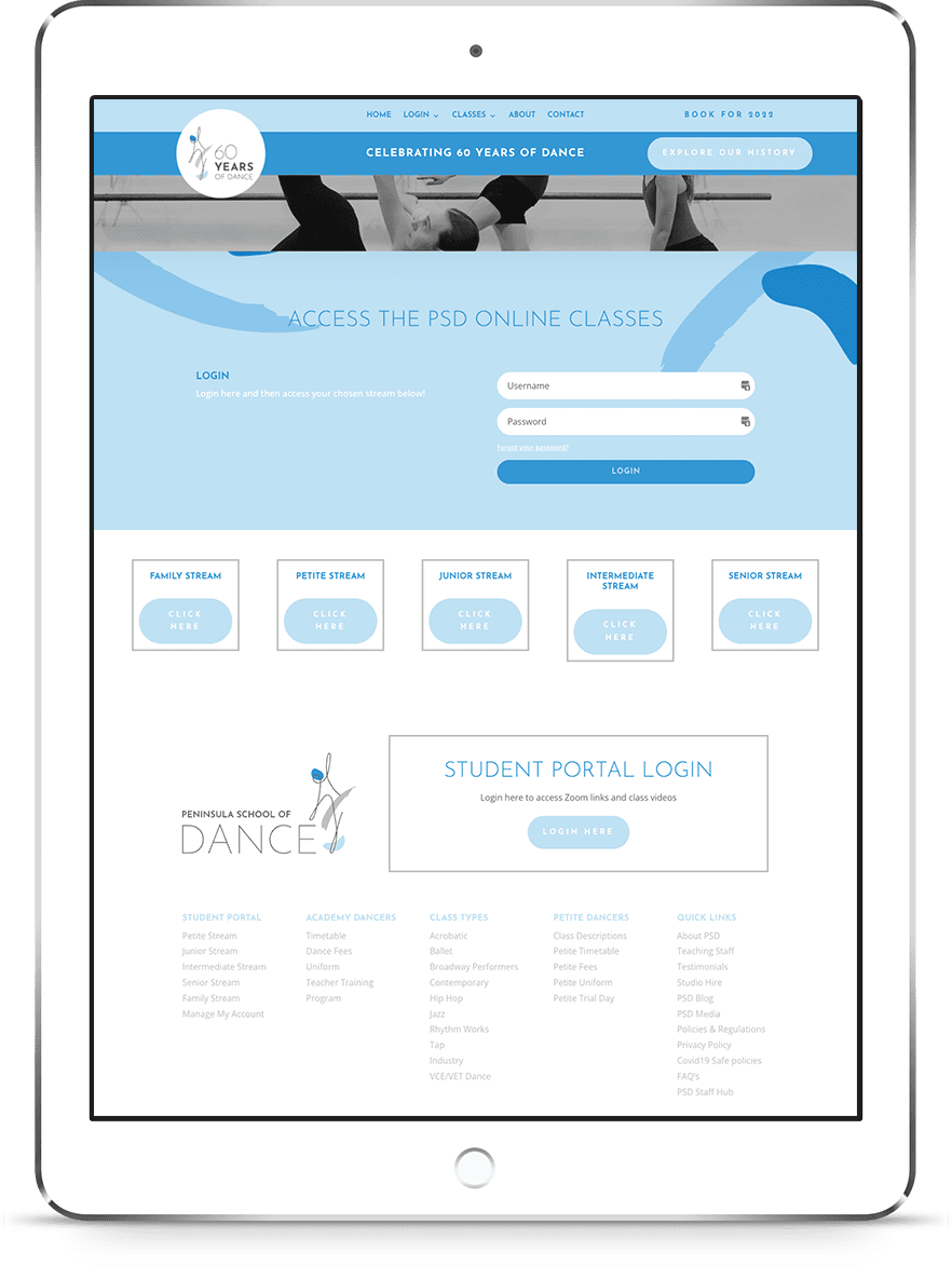 website_design_mornington_peninsula-school-of-dance-portal
