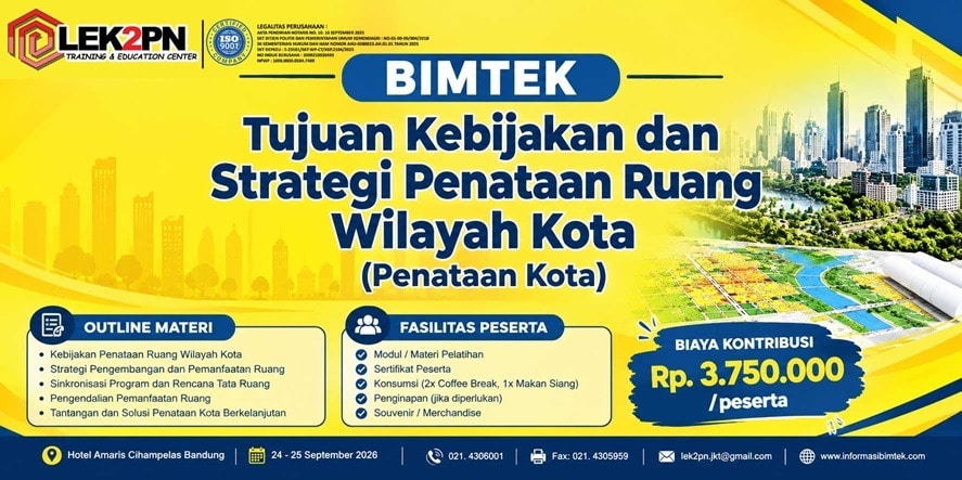 Bimtek Tujuan Kebijakan dan Strategi Penataan Ruang Wilayah Kota (Penataan Kota)