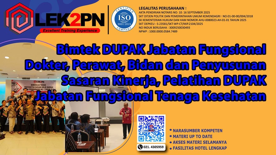 Bimtek DUPAK Jabatan Fungsional Dokter, Perawat, Bidan dan Penyusunan Sasaran Kinerja, Pelatihan DUPAK Jabatan Fungsional Tenaga Kesehatan
