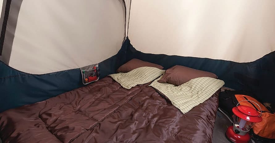 bed at tent