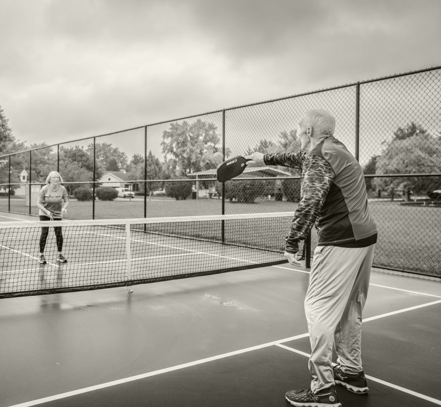 man playing pickleball