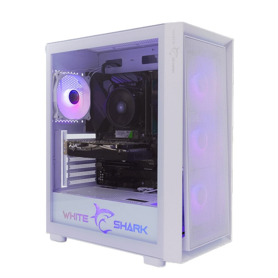 ATX Micro Tower Case White Shark Warhead GCC-2401 ARGB White