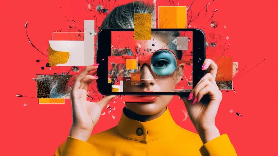 Influencer einfach erklärt – und wie Du sie für Dein Business nutzt 1 frau hinter einem ipad als sinnbild für influencer:innen