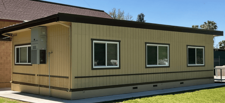 Used commercial modular building in California — the type of unit subject to an HCD identification inspection before title can transfer