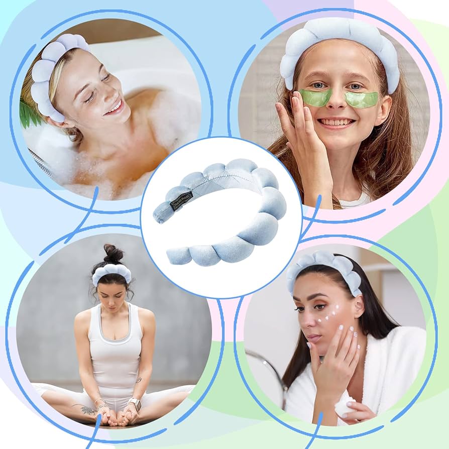 پک تل و مچ‌بند حوله‌ای, تل حوله‌ای آرایشی, مچ‌بند حوله‌ای شست‌وشوی صورت, ست آرایش sweet beauty, ابزار روتین پوست