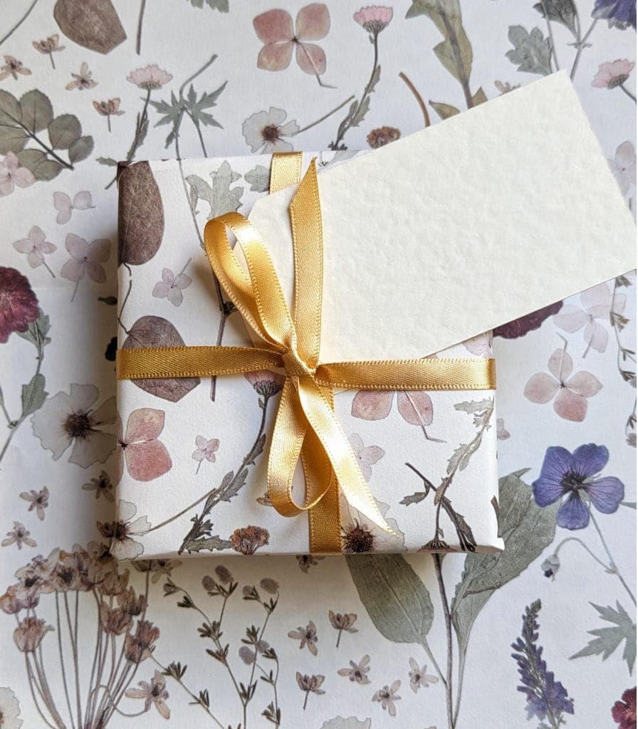 jewellery gift wrap in floral paper