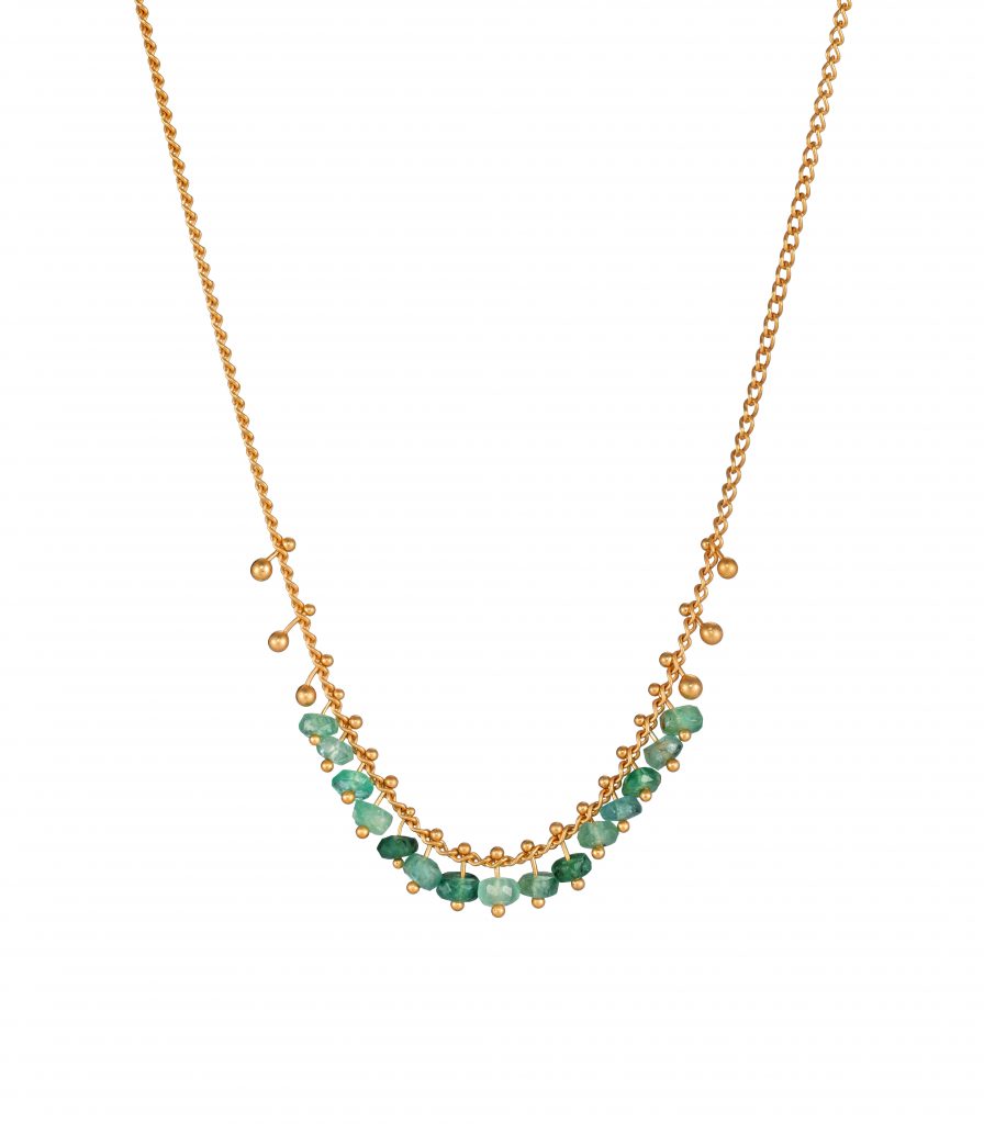Emerald beads necklace