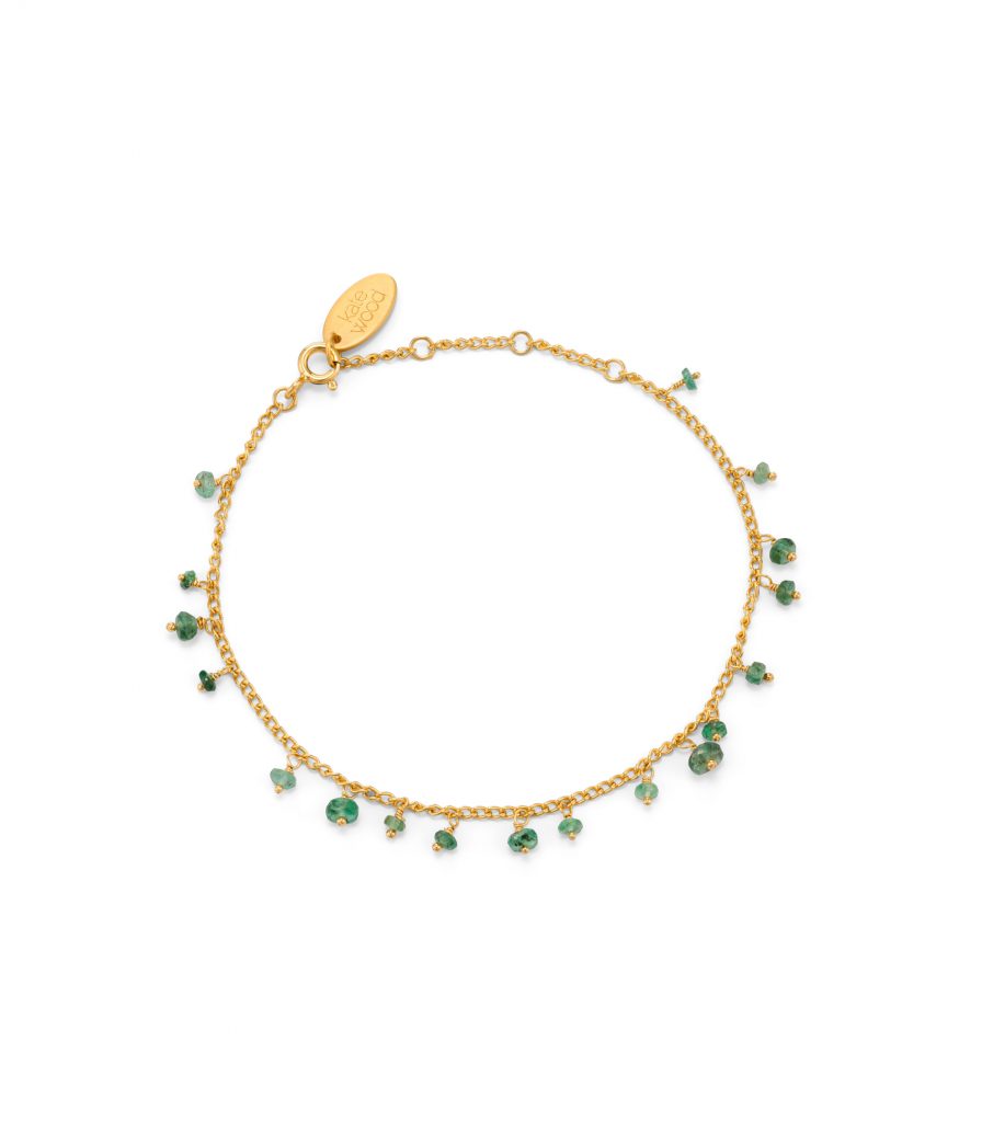 Bracelet with emerald beads
