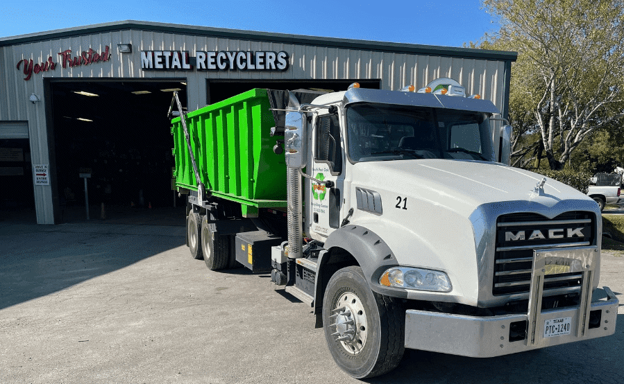 Truck Trusted Metal Recyclers 1 - South Post Oak Recycling | Houston Scrap Metal Recycling Who SPORC Serves | SPORC Truck and Container for Pick-Ups and Drop-Offs