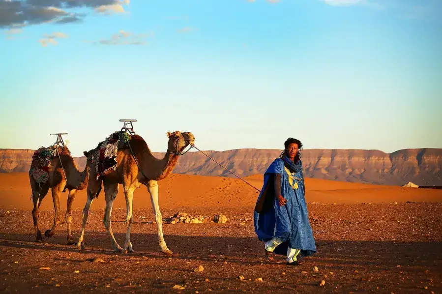A Professiona Berber Nomad and Guide in the Middle pof the Morocco sahara