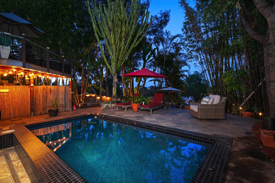 2619 Montclair St - A Closer Look of the Pool at Night Facing the Backyard