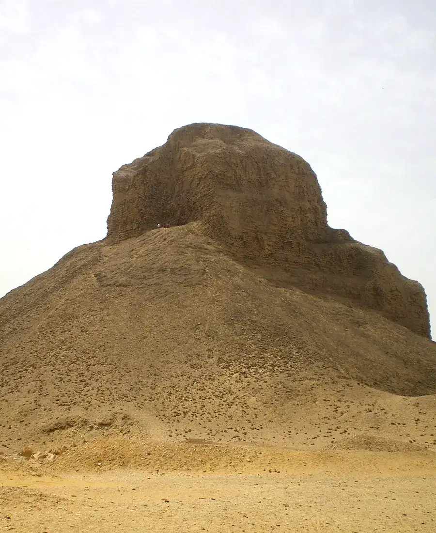 Eroded mudbrick remains of a Middle Kingdom royal monument