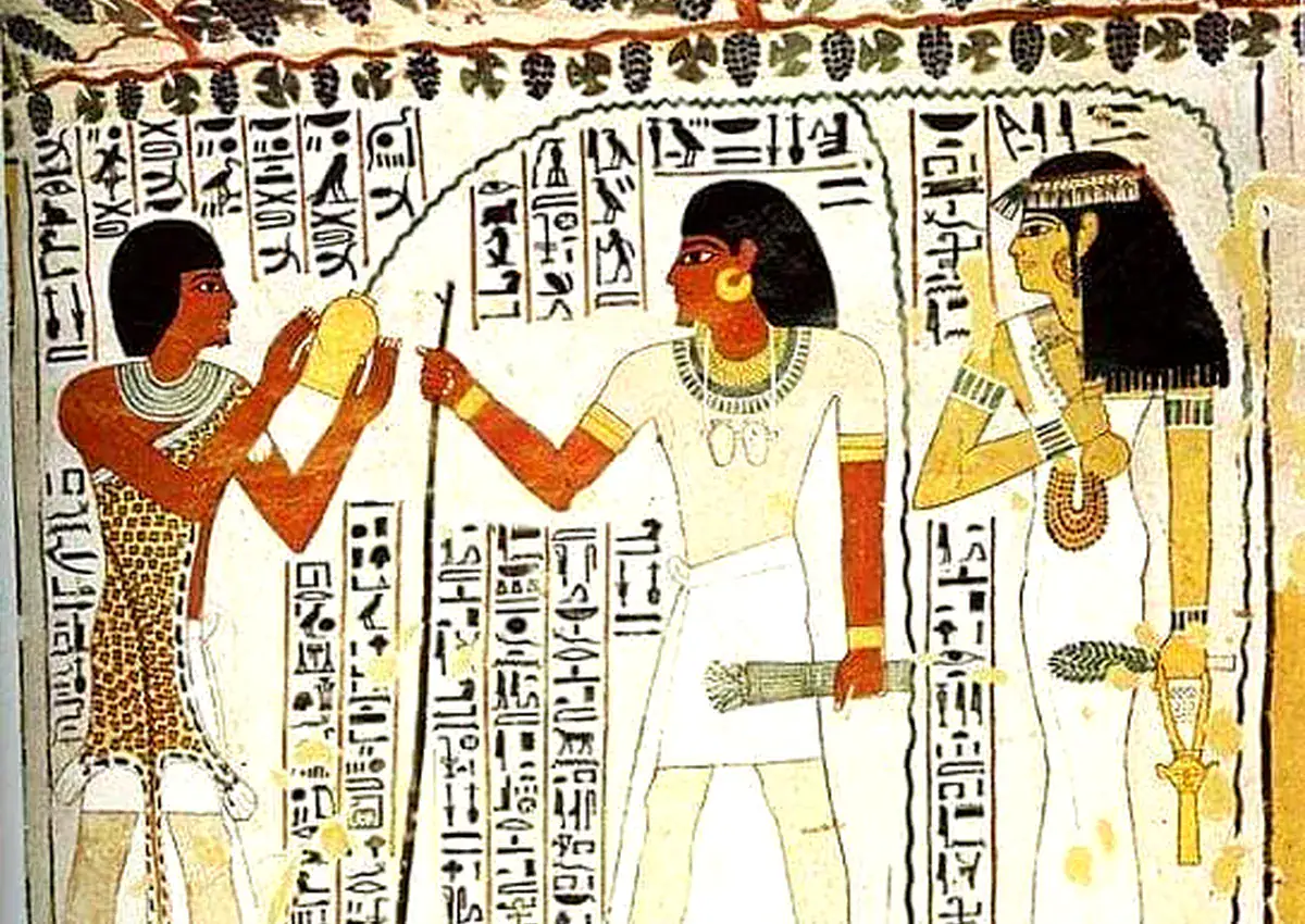 Grapevine ceiling painting in the Tombs of the Nobles in Luxor, Sennefer TT96