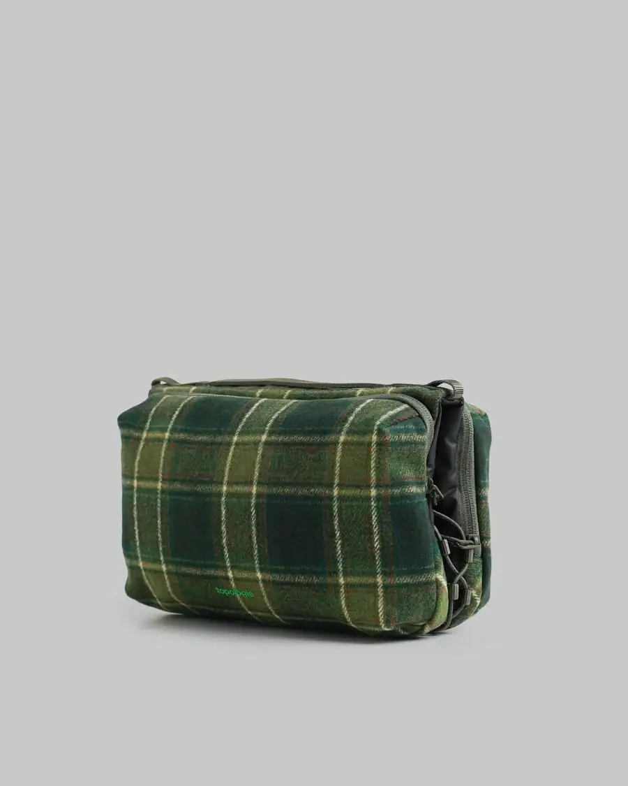 Bolso grande Bottle Sacoche green check2