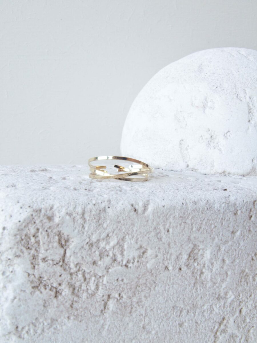 bague multiples anneaux dorés