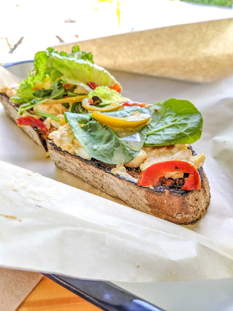 Toast Bar deviled egg toast in Portland, Maine