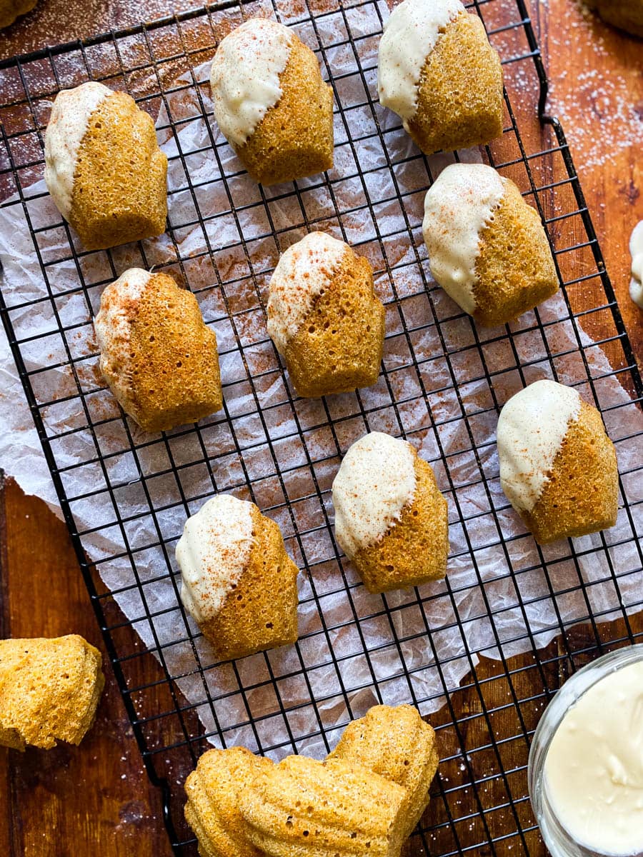 Delicious Pumpkin Madeleines With White Chocolate