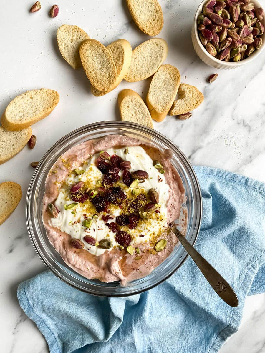 Cranberry Whipped Feta Dip, A Delicious Christmas Appetizer