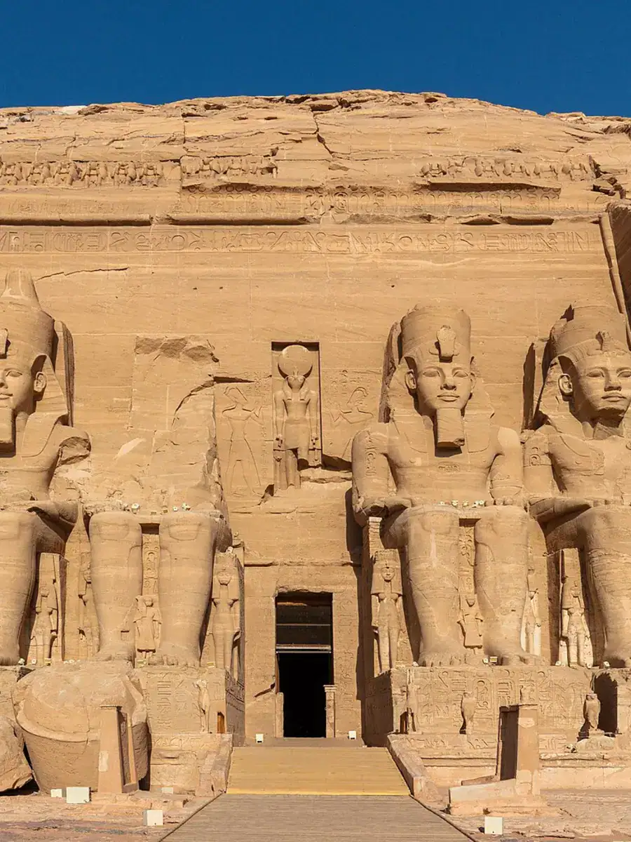 Great Temple of Abu Simbel carved into the Nubian cliff