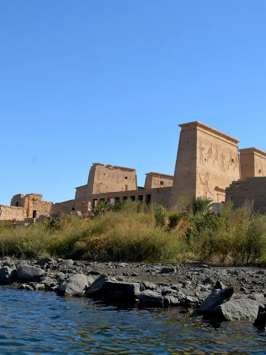 Ptolemaic sanctuary rising above the Nile