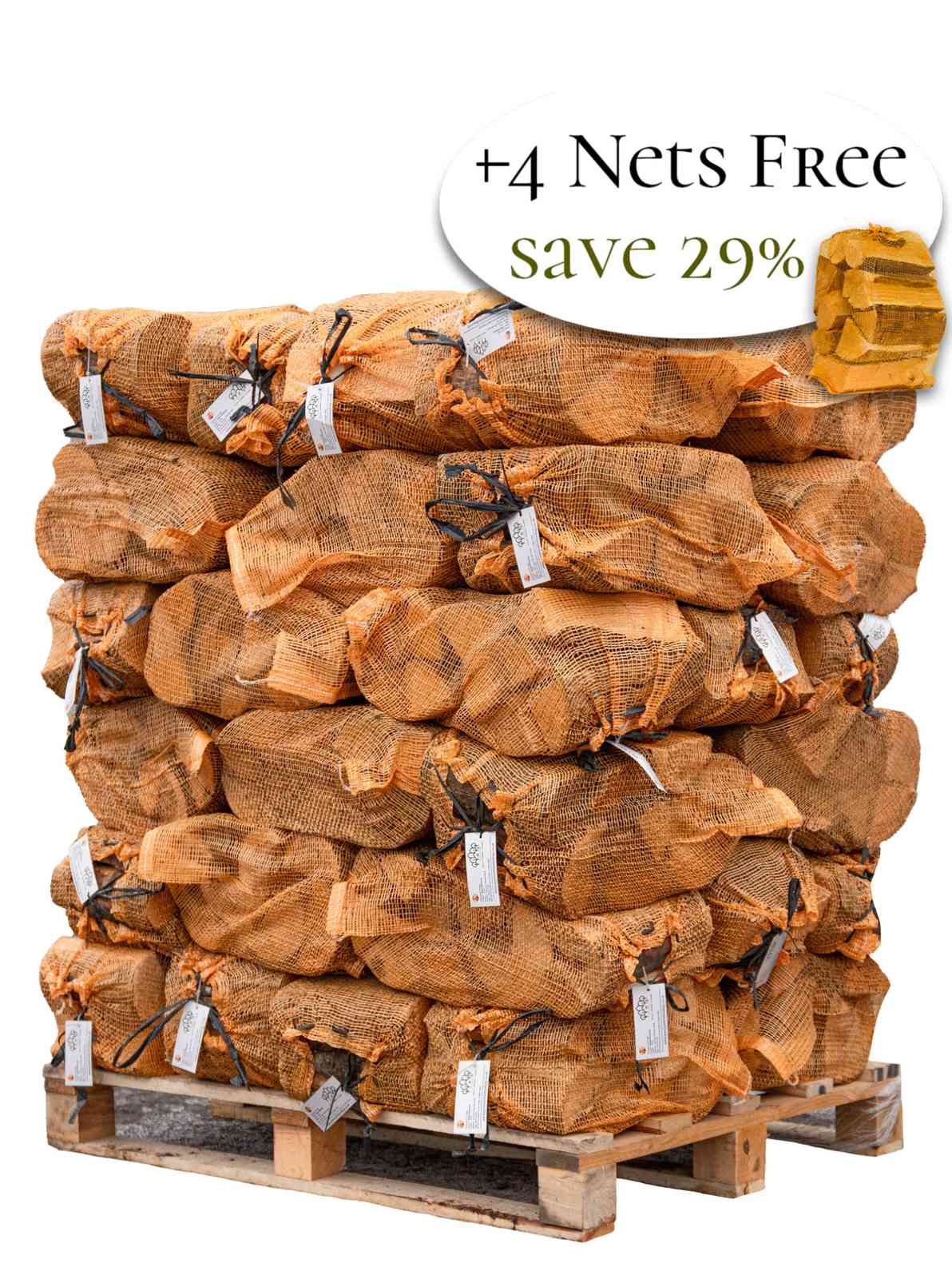 48 Nets Pallet Premium Kiln Dried Mixed Hardwood Logs