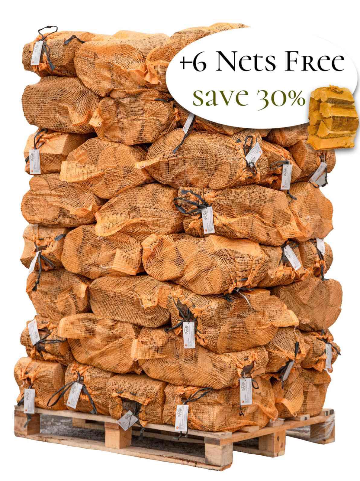 64 Nets Pallet Premium Kiln Dried Mixed Hardwood Logs for sale