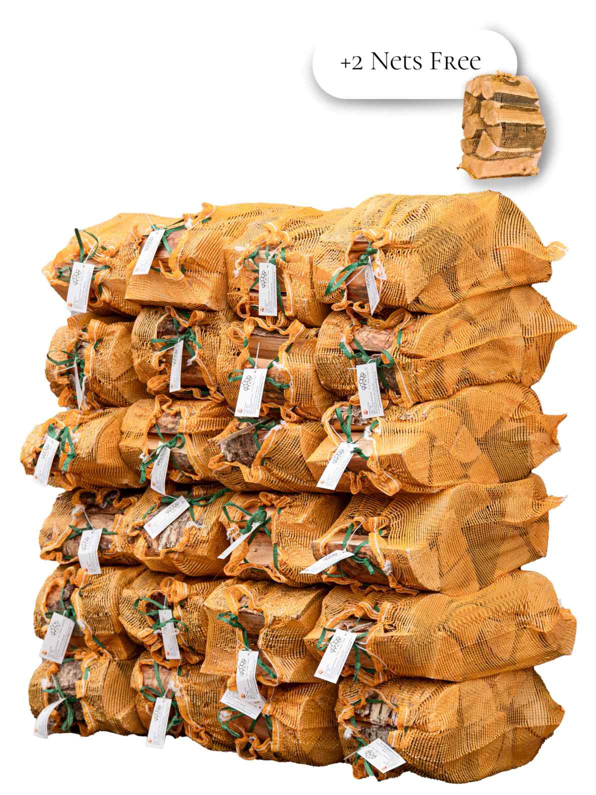 24 Nets Premium Kiln Dried Logs Birch Side Image