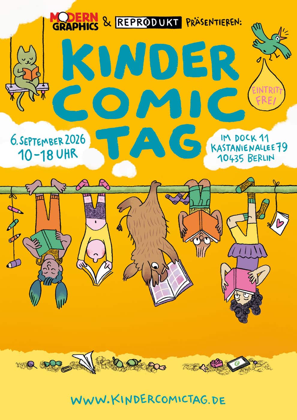 Plakat zum Kinder-Comic-Tag am 6. September 2026 in Berlin