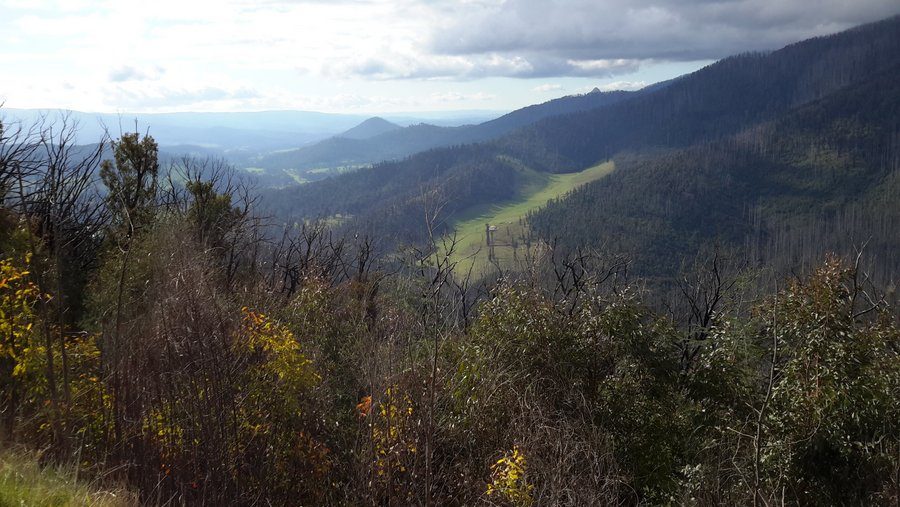 View across the Great dividing Range, near Marysville. Evidence of the Black Saturday bush fires, 2009, yet so much re-growth too.
