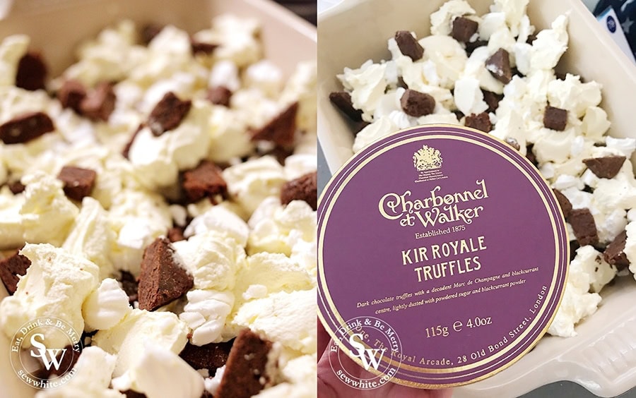 Using Charbonnel et Walker Kir Royale truffles for the Black Forest Truffle Eton Mess adds an extra flavour to the finished dessert.