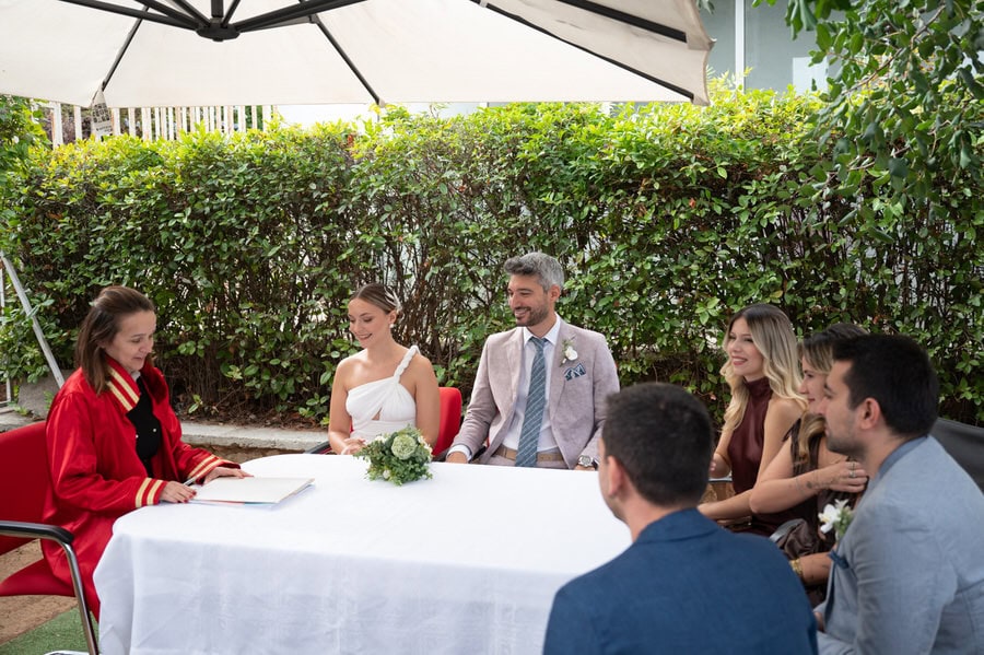 Civil wedding in Athens Greece emotional moment