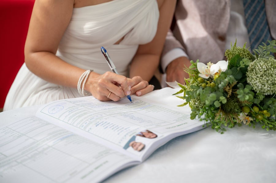 Civil wedding in Athens Greece emotional moment