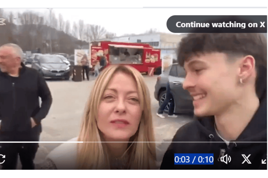 The ***X post shares a viral clip of Italian Prime