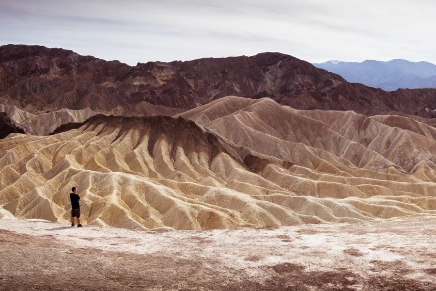 man looking at the Death Valley National Park