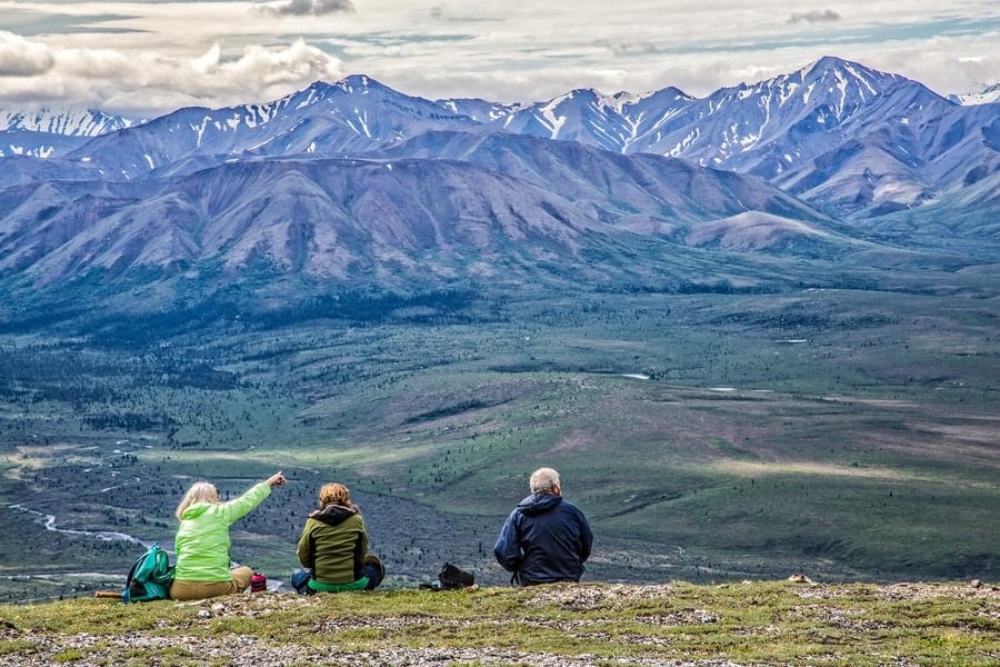 hikers at the Denali National Park