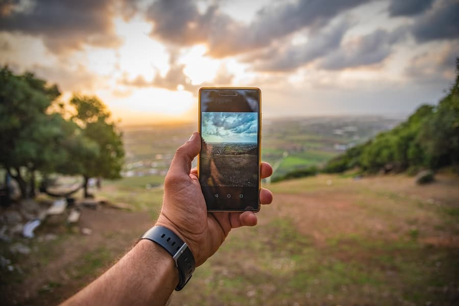 person holding a phone