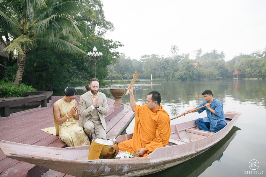 thai ceremony merit with monks the boat wedding photography in thailand