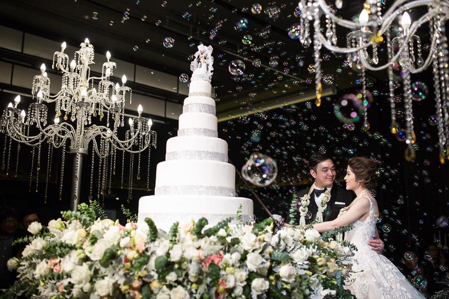 Wedding Reception Cake cutting ceremony