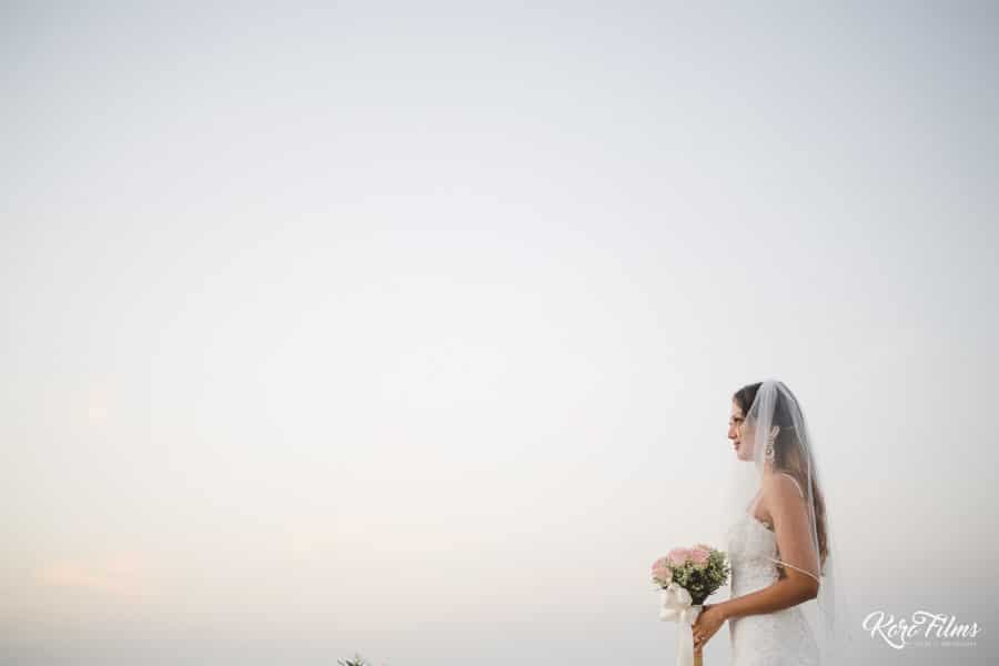 Western Wedding Bride with flowers