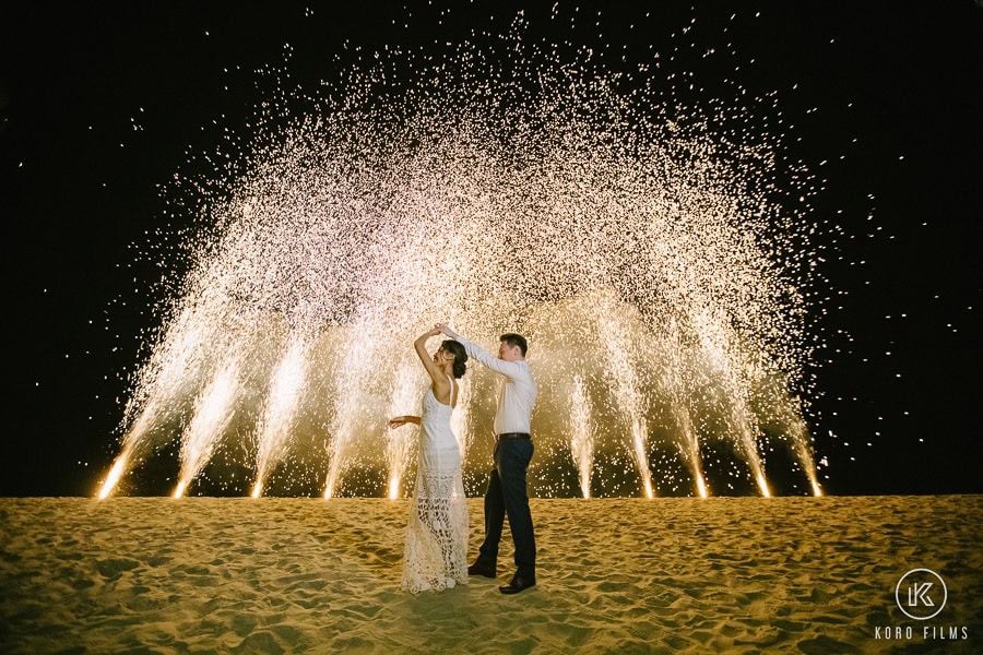 Western Wedding Dance with sparks