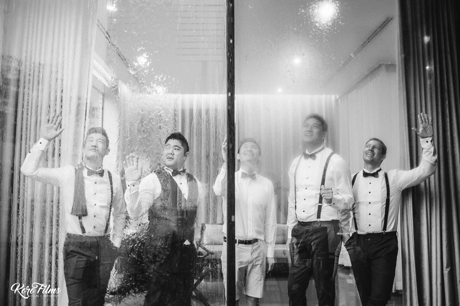 Western Wedding Groom and groomsman Black and white