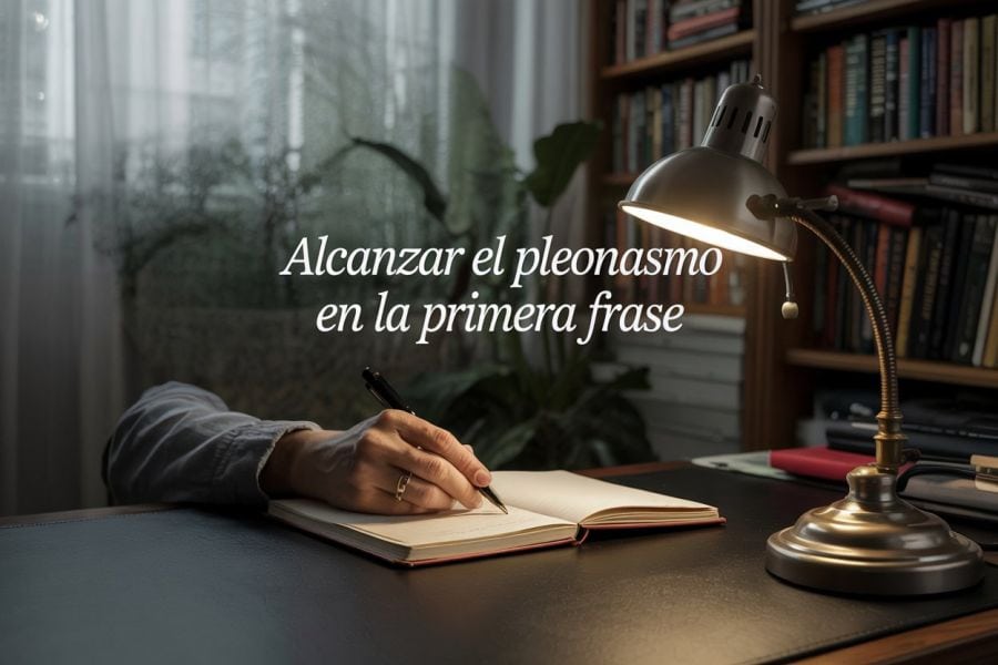 Alcanzar el pleonasmo en la primera frase