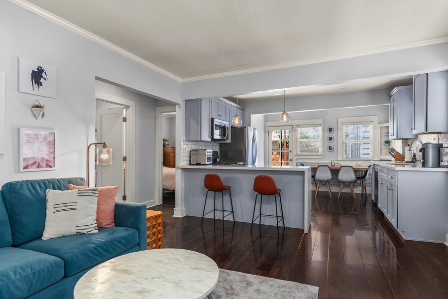 2632 Madison Avenue - Living Room Area with with View of the Kitchen and Dining