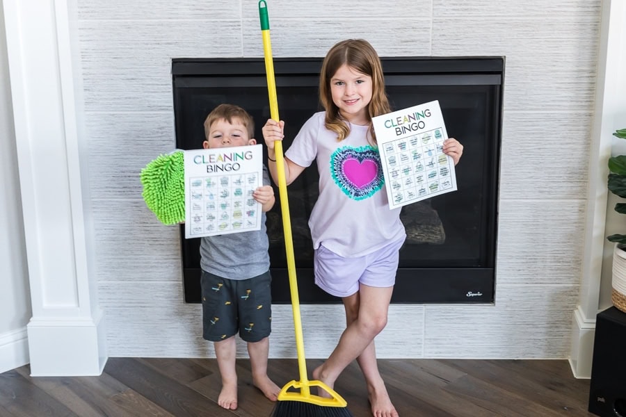 cleaning with kids