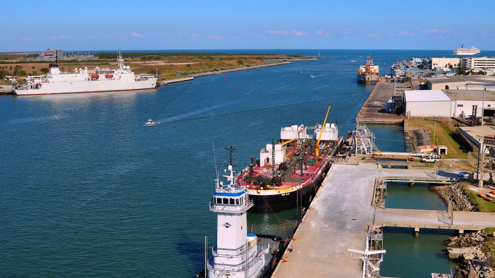 Ship channel at Port Canaveral Florida