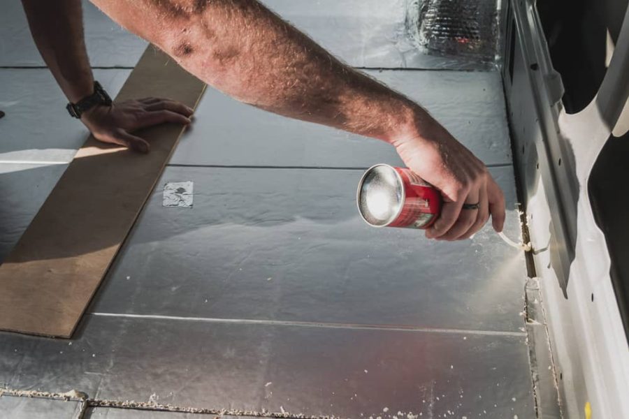 spray foam insulation, arboursabroad, vanlife, van floor insulation, expanding foam