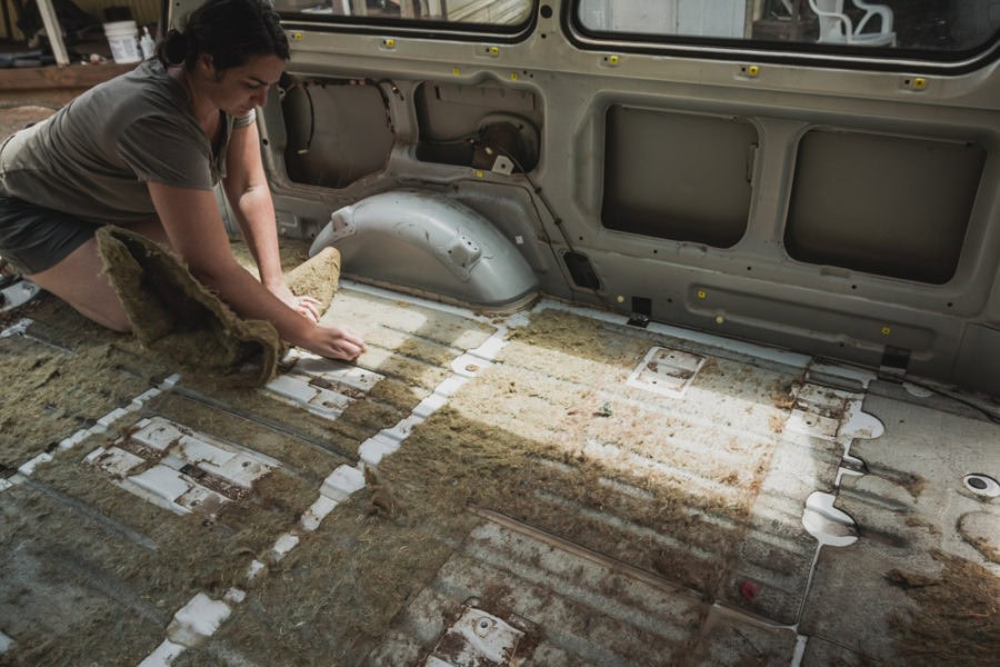 van floor insulation, campervan build out, minivan conversion, arboursabroad, vantrails